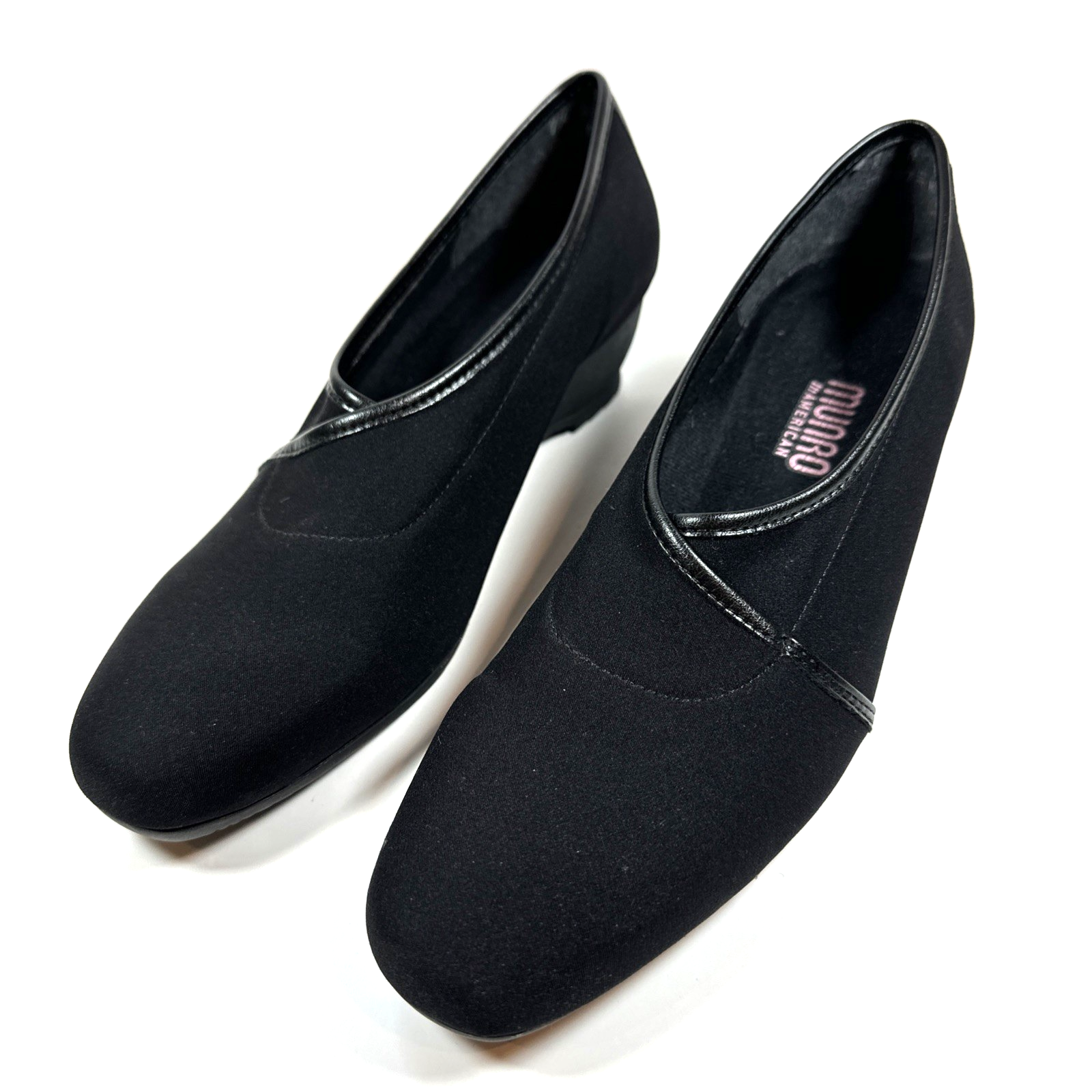 Munro Walking Wedge Shoes Womens 7.5 Narrow Black, Shock Absorber Heel, Comfort